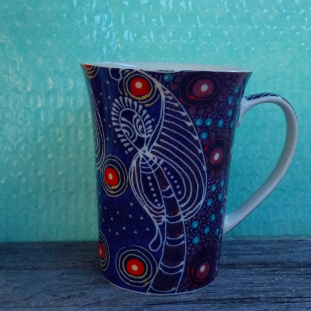 Aboriginal design porcelain mug